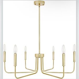 Gold Chandelier, 6-Light Farmhouse Chandelier